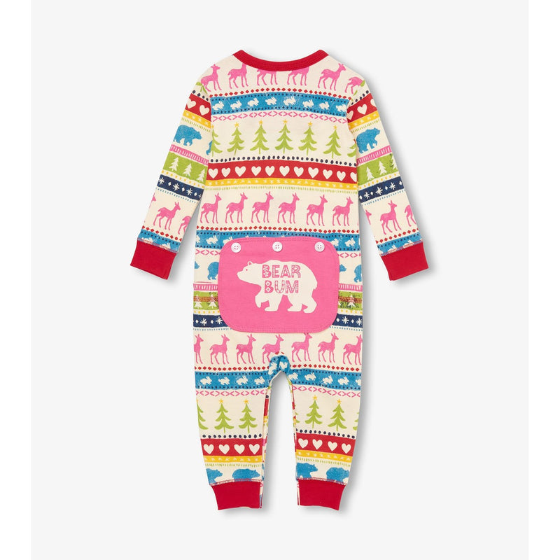 Little Blue House - Cream Fair Isle Baby Union Suit