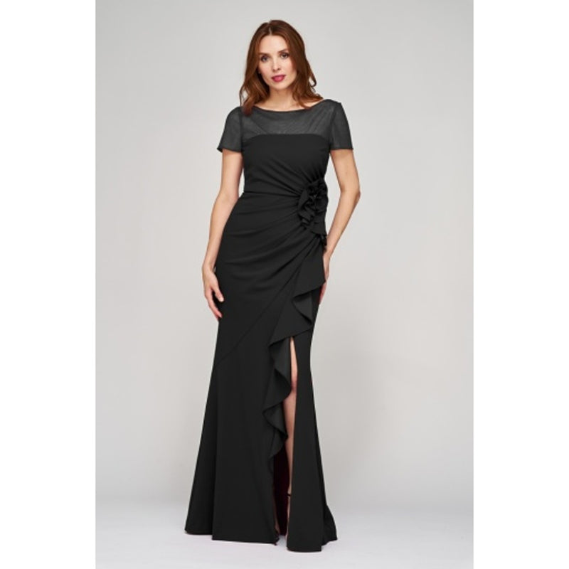 JS Collections - Womens Aspen Rosette Mermaid Gown