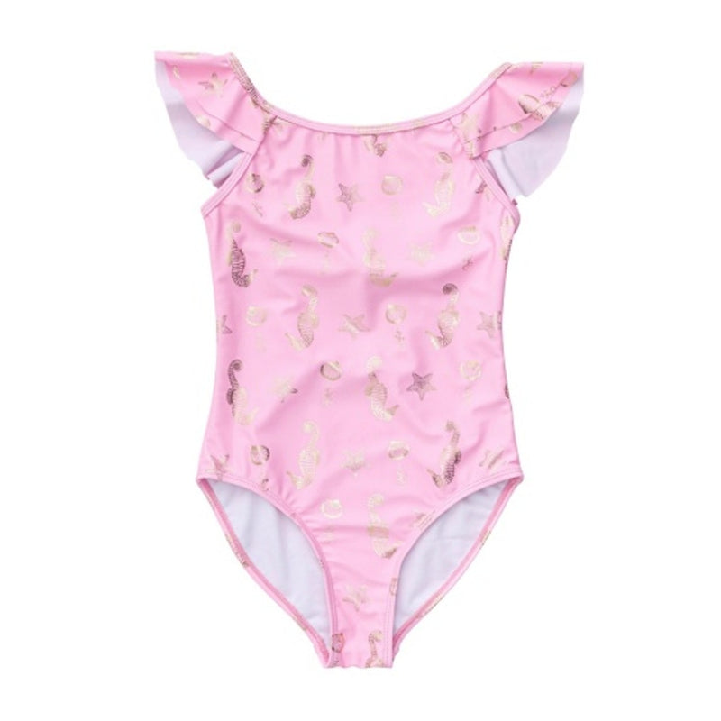 Snapper Rock - Girls Seahorse Sparkle Flutter Swimsuit