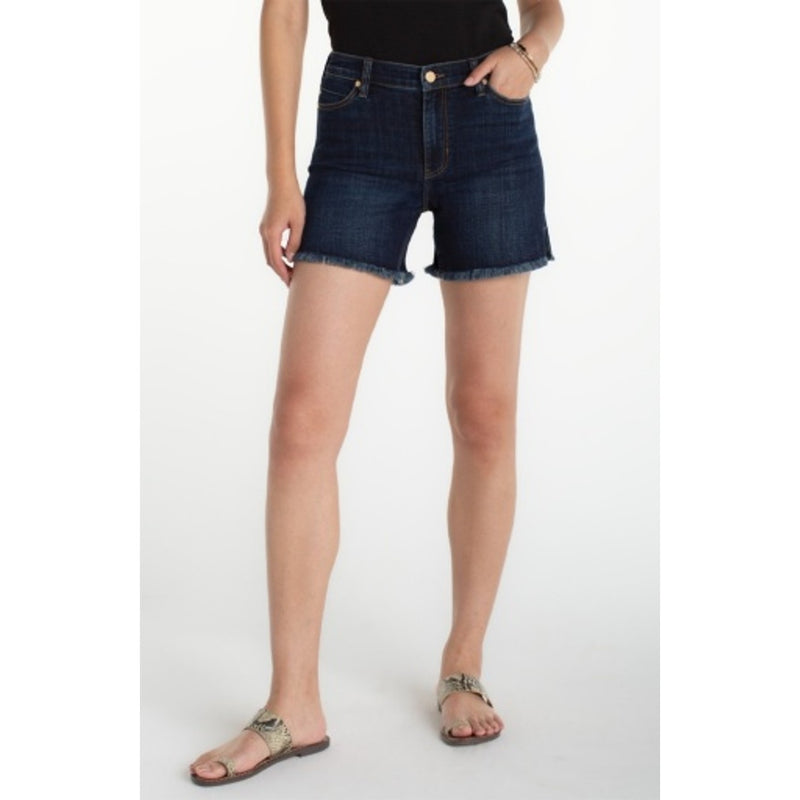 Liverpool Los Angeles - Womens Vickie Fray Hem Short with Slit 5" Inseam