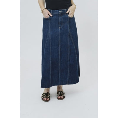 1822 Denim - Womens 33" Flare Skirt with Seaming
