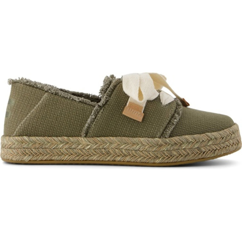 TOMS - Womens Carolina Lace Up - Herb Green Woven Lattice/Fray