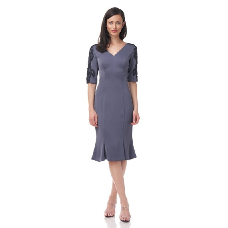 JS Collections - Womens Elva V-Neck Knee Length Dress