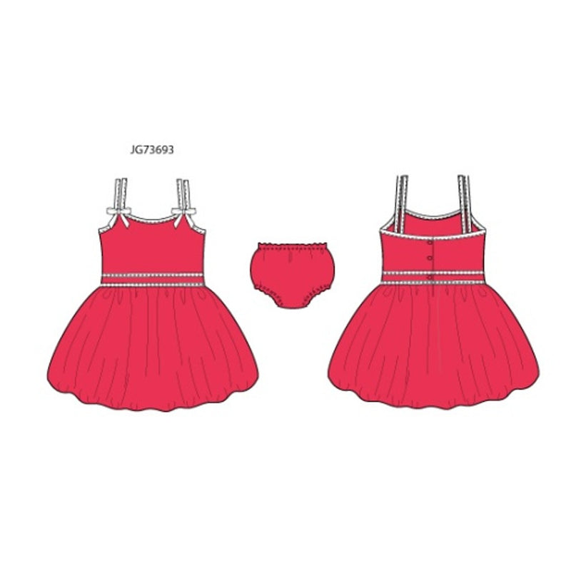 Janie and Jack - Girls K Red Ponte Bbl Dress Sm0