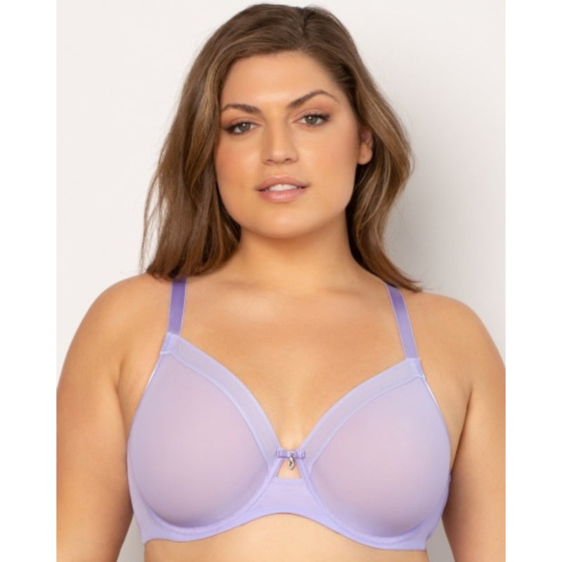 Ariela - Womens Sheer Mesh Full Coverage Unlined Underwire Bra - Lavender Mist