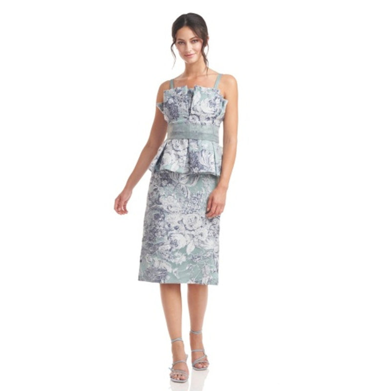 JS Collections - Womens Liana Peplum Midi Dress