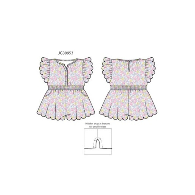 Janie and Jack - Girls with Multi Ditsy Flrl Romper E1