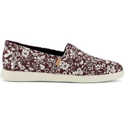 TOMS - Womens Alpargata Plus - Dark Burgundy Archival Floral Print