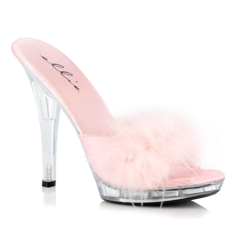 Ellie Shoes - 5" Heel Maribou Slipper