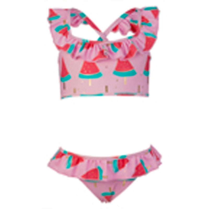 Snapper Rock - Girls Watermelon Sports Ruffle Bikin