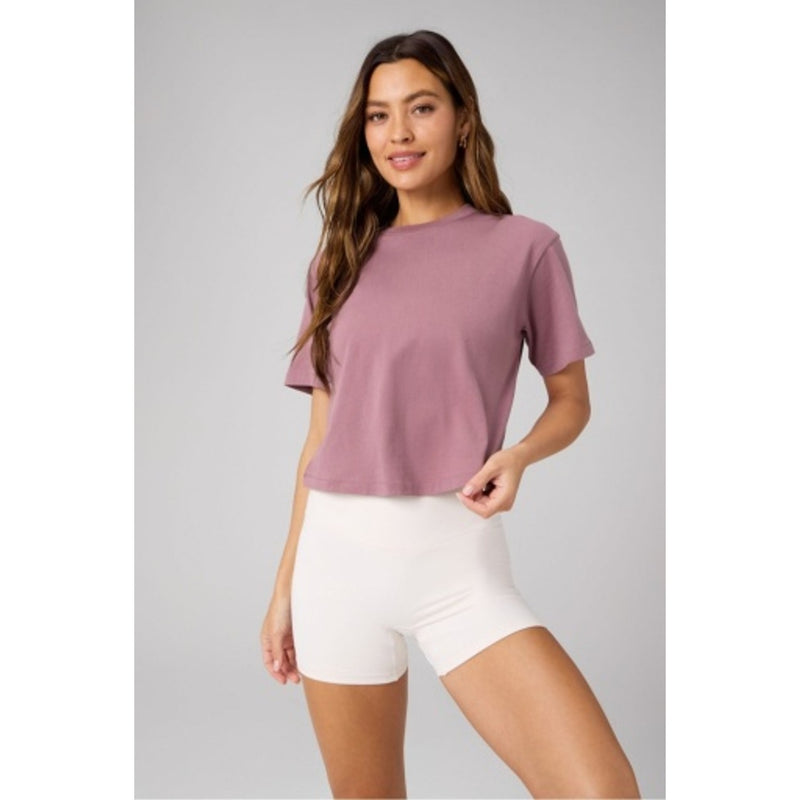 Fabletics - Womens 100% Cotton Boxy Tee - Mushroom Mauve