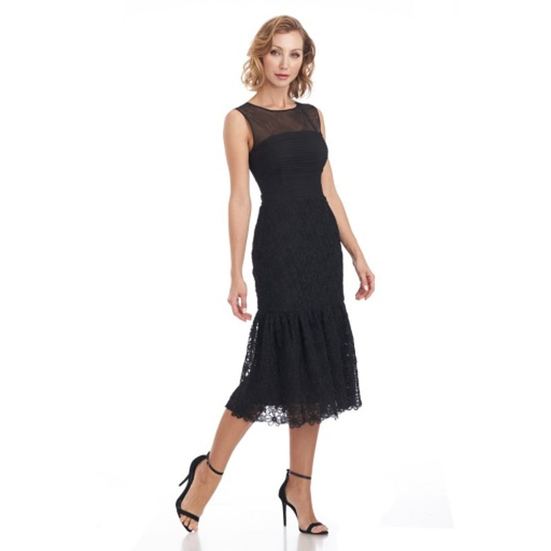 JS Collections - Womens Emelyn Jewel Neck Midi Dress