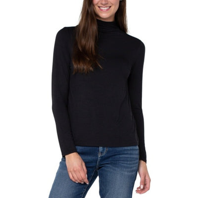 Liverpool Los Angeles - Womens Long Sleeve Mock Neck Knit Top