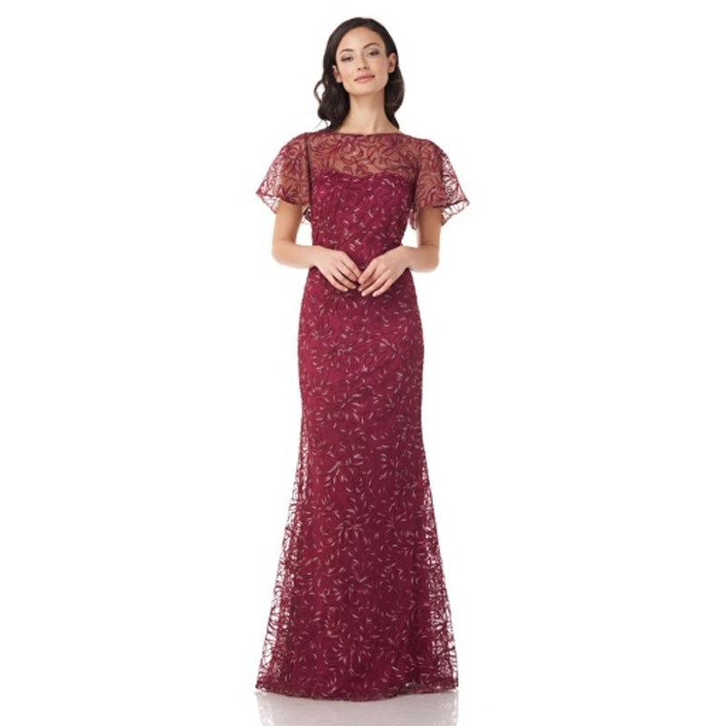JS Collections - Womens Soutache V-Back Gown