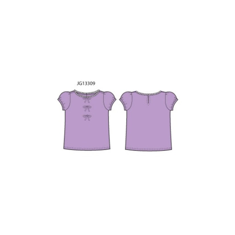 Janie and Jack - Girls K X Prpl 3bow Short Sleeve Top Spbk
