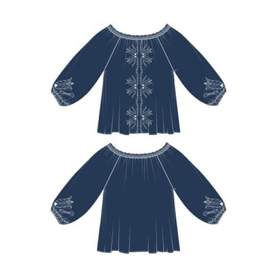 Liverpool Los Angeles - Womens 3/4 Sleeve Woven Top with Emb