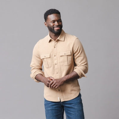 Hope & Henry - Mens Organic Flannel Double Pocket Shirt