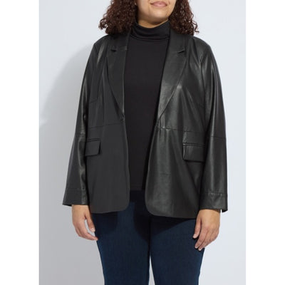 Lysse - Womens Versatile Vegan Leather Blazer Curvy