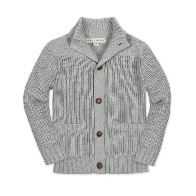 Hope & Henry - Boys Organic Mock Neck Cardigan