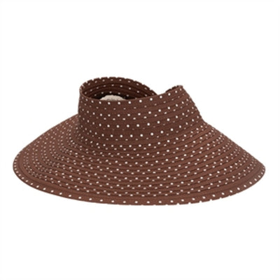 San Diego Hat Company - Dot- Womens Ribbon Braid Roll Up Visor [Rbv002]