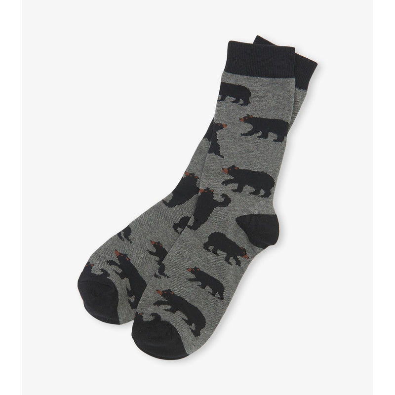 Little Blue House - Charcoal Bears Mens Crew Socks