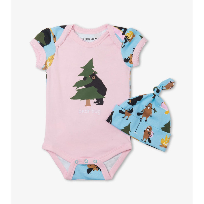 Little Blue House - Unisex Life in the Wild Pink Bodysuit with Hat