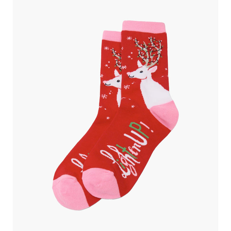Little Blue House - Lighten Up Deer Womens Crew Socks