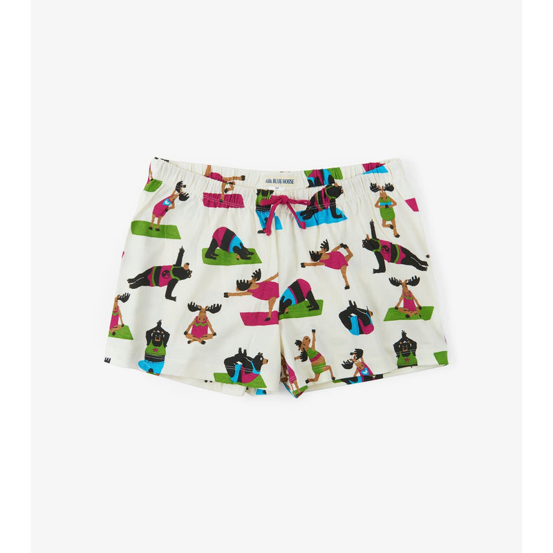 Little Blue House - Yoga Bear Womens Sleep Shorts