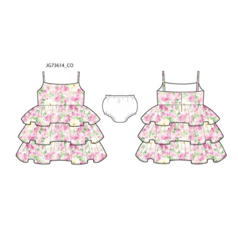 Janie and Jack - Girls with Bold Flrl Chffn Tier Dress E1