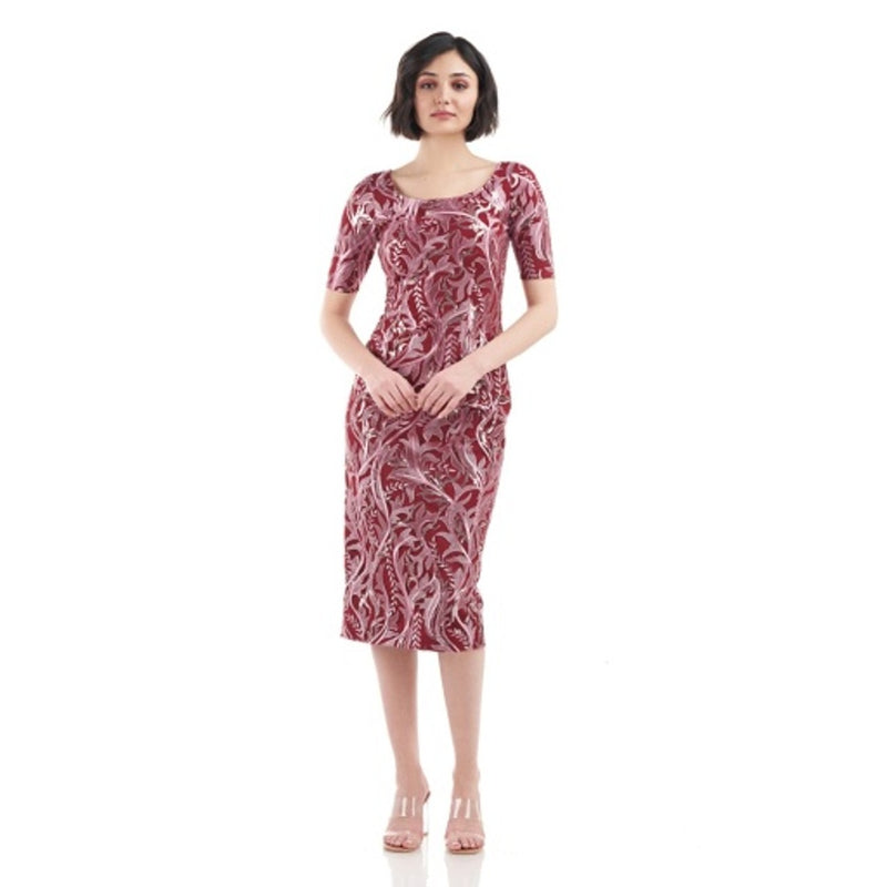 JS Collections - Womens Everly Scoop Neck Midi Dress