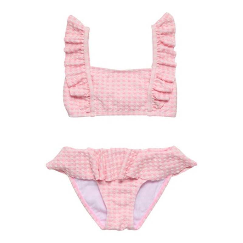 Snapper Rock - Girls Rose Gingham Frilled Bikini