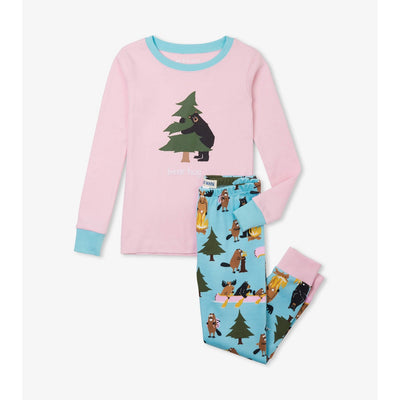 Little Blue House - Life in the Wild Pink Kids Appliqué Pajama Set