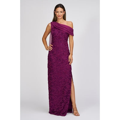 JS Collections - Womens Elodie Neck Drape Gown