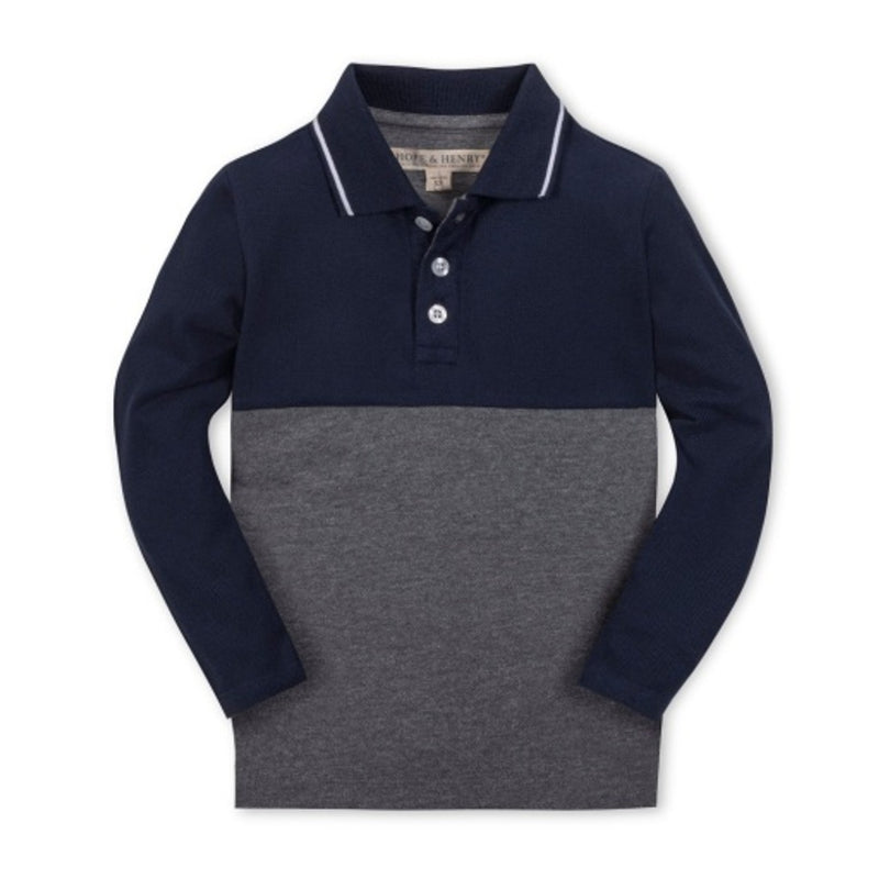 Hope & Henry - Boys Organic Colorblock Jersey Polo