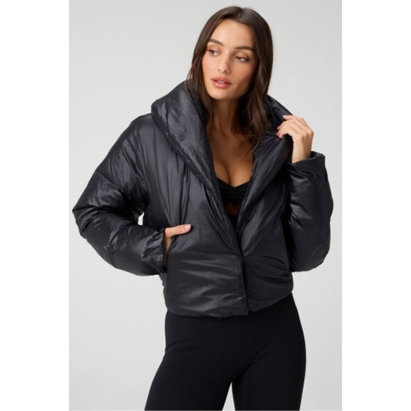 Fabletics - Womens Shawl Collar Puffer Shine Jacket