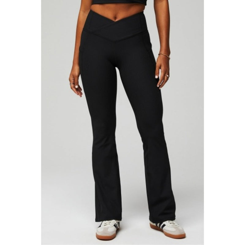 Fabletics - Womens Oasis Crossover Rib Kick Flare