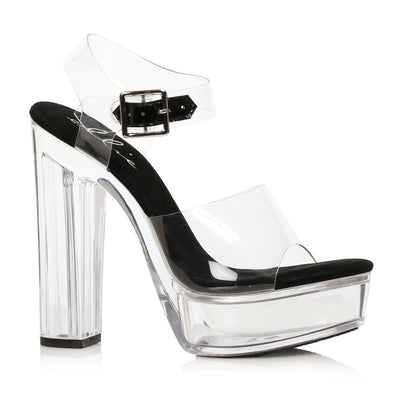 Ellie Shoes - 6"Chunky Clear Paltform