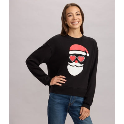Tipsy Elves - Womens Shimmering Santa Rhinestone Embellished Sweatshirt