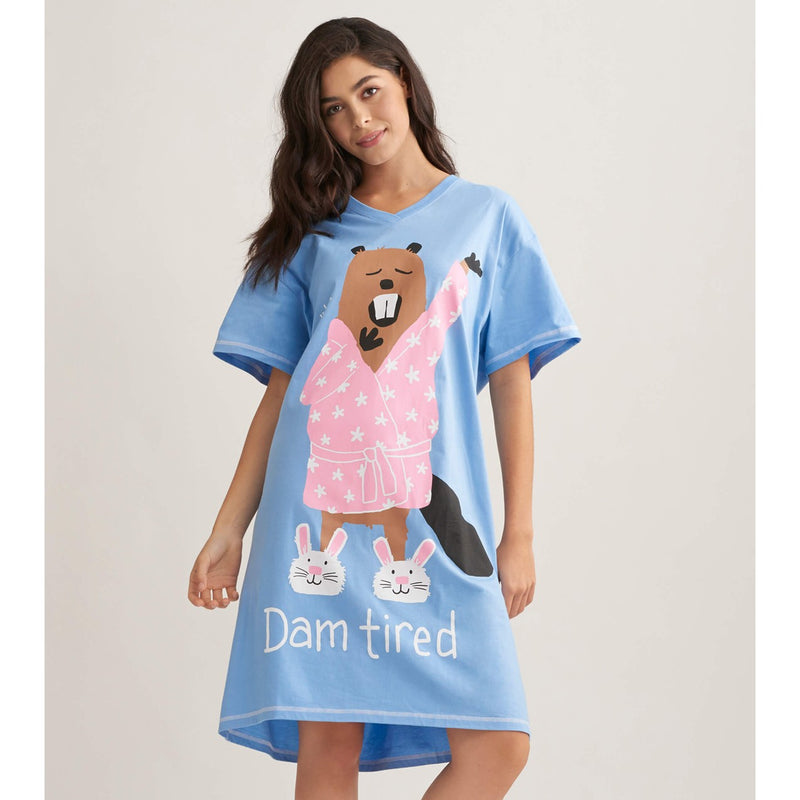 Little Blue House - Dam Tired Womens Sleepshirt