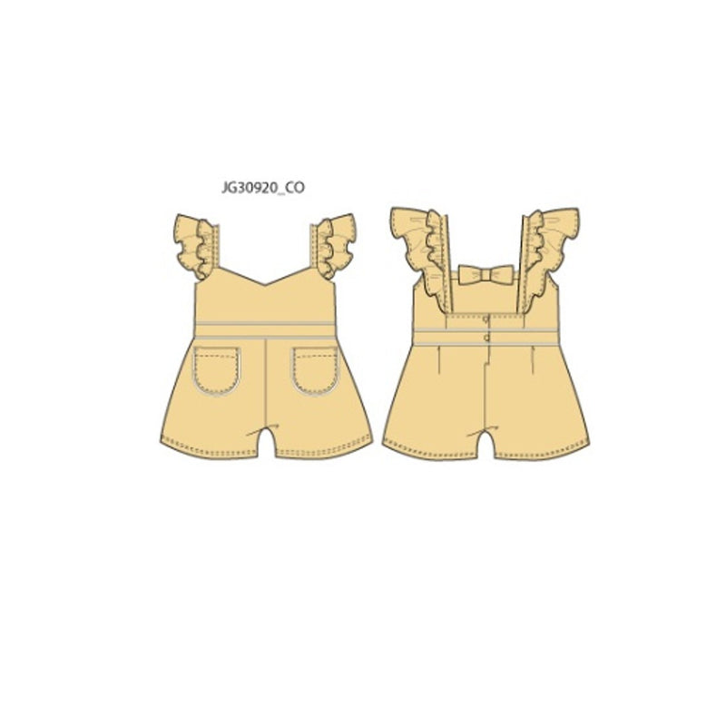 Janie and Jack - Girls K X Yllw Romper Sm1