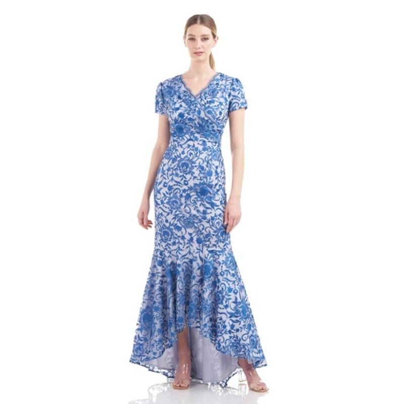 JS Collections - Womens Norah Scalloped High-Low Gown