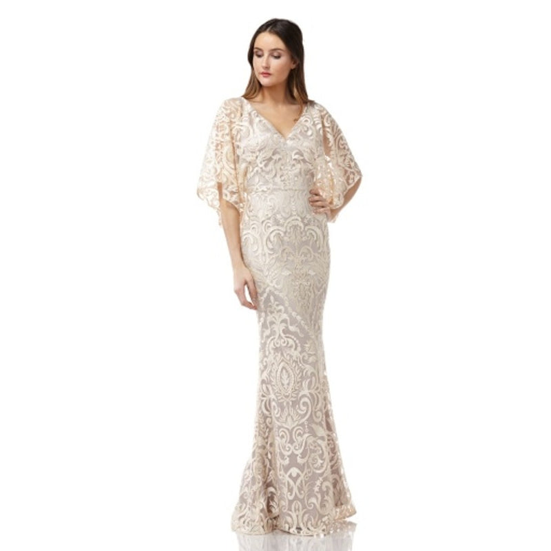JS Collections - Womens Embroidered Vneck Mermaid Gown