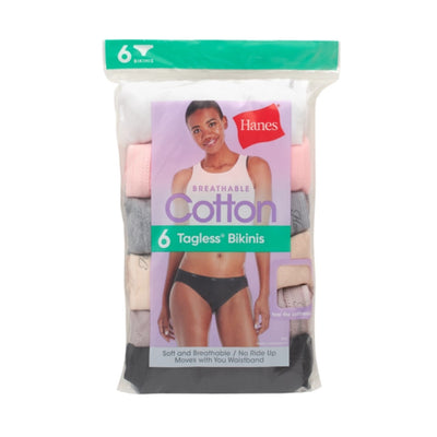 Hanes - Womens Cotton Bikini Underwear Cool Comfort 6-Pack