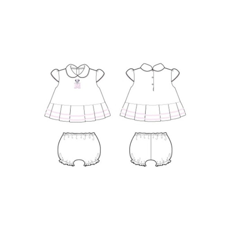 Janie and Jack - Baby G K X White Minnie Collar Short Sleeve Set Disney
