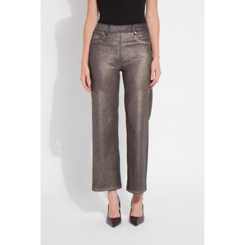 Lysse - Womens Metallic Coated Wide Leg Denim