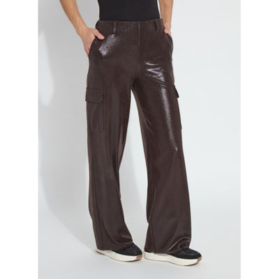Lysse - Womens Callie Patent Foil Vegan Suede Cargo Pant Curvy