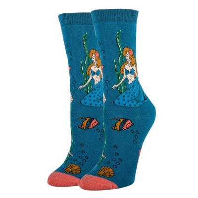 Oooh Yeah - Womens Mermaid Splash-Womens Crew Socks