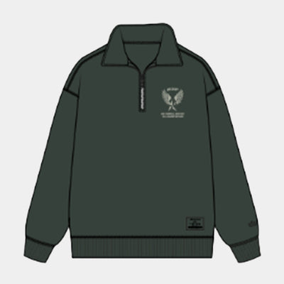 Alpha Industries - Mens Essential 1/4 Zip Relaxed Fit Sweatshirt (Air Corp)