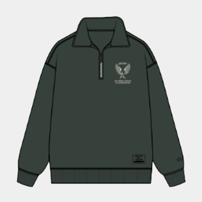 Alpha Industries - Mens Essential 1/4 Zip Relaxed Fit Sweatshirt (Air Corp)