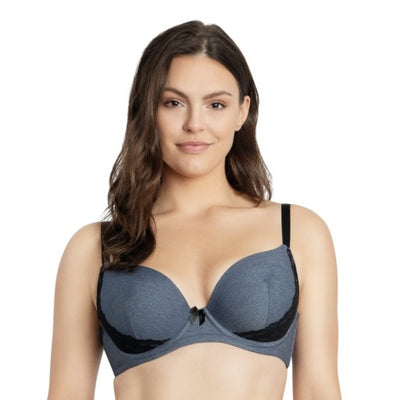 Parfait - Womens Casey Plunge Molded T-Shirt Bra - Dark Blue Denim